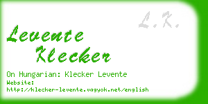 levente klecker business card